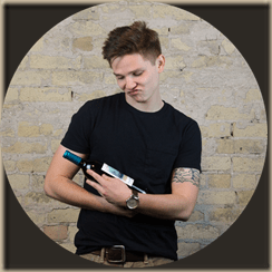 embracing a wine bottle