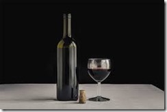 wine bottle and glass