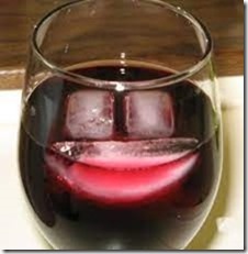 ice cubes in wine