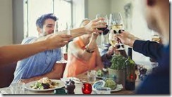 people eating and drinking